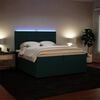 vidaXL Boxspring met matras fluweel donkergroen 200x200 cm