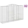vidaXL Schanskorven 2 st gewelfd 300x50x180/200 cm ijzer