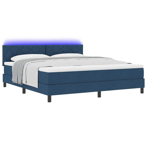 vidaXL Boxspring bed met matras met hoofdeinde Blauw 180 x 200 cm Stof