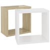 vidaXL Wandschappen kubus 2 st 26x15x26 cm wit en sonoma eikenkleurig