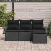 vidaXL Tuin Sofa Set met kussen met opslag 4 pcs Zwart Poly riet
