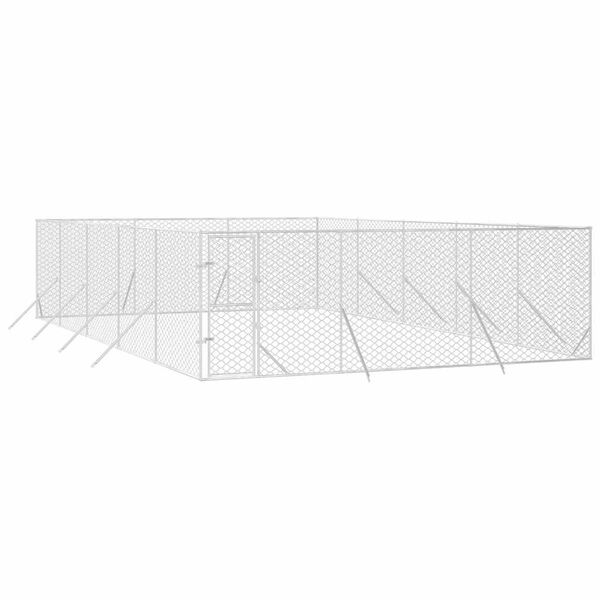 vidaXL Hondenkennel voor buiten 6x10x2 m gegalvaniseerd staal zilver