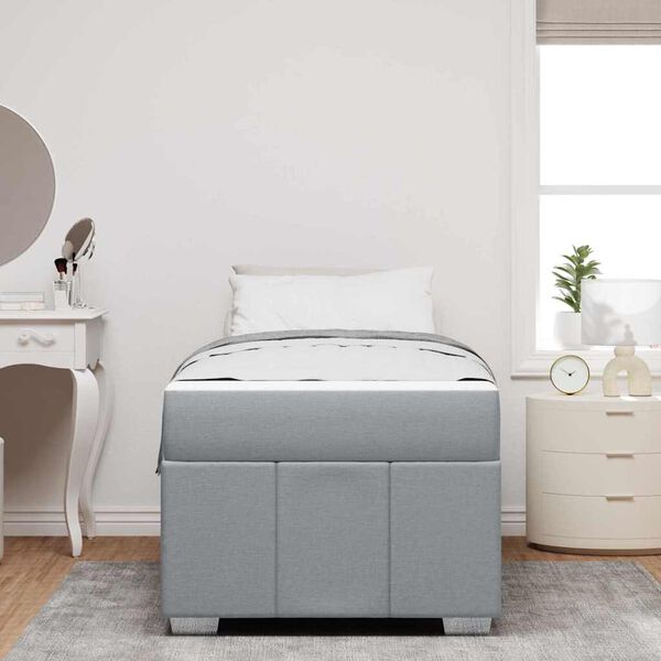 vidaXL Bedframe met matras Lichtgrijs 90 x 190 cm Stof