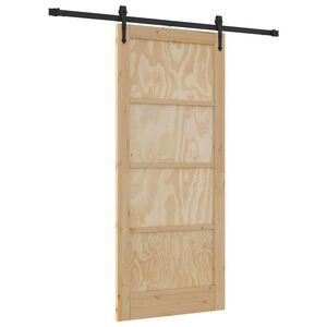 vidaXL Schuifdeur ORKDAL Naturel en Zwart 86 x 198,5 cm