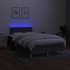 vidaXL Boxspring met matras en LED stof donkergrijs 120x200 cm