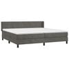 vidaXL Boxspring met matras fluweel donkergrijs 200x200 cm