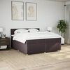 vidaXL Boxspring met matras stof donkerbruin 200x200 cm