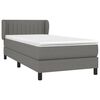vidaXL Boxspring met matras stof donkergrijs 90x190 cm