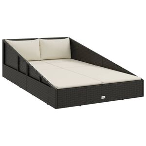 vidaXL Tuinbed 110x200 cm poly rattan grijs