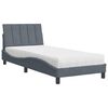 vidaXL Bed met matras "Hanko" fluweel donkergrijs 90x200 cm