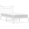vidaXL Bedframe met hoofdbord metaal wit 90x200 cm