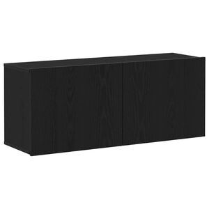 vidaXL Tv-meubelset Zwart Eiken 100 x 30 x 41 cm Bewerkt hout