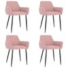 vidaXL Eetkamerstoelen 4 st fluweel roze