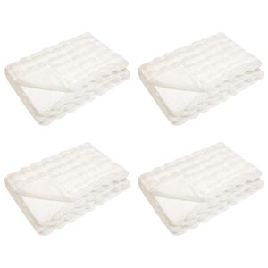 vidaXL Antislip deken van imitatie konijnenbont Olite 4 st Wit