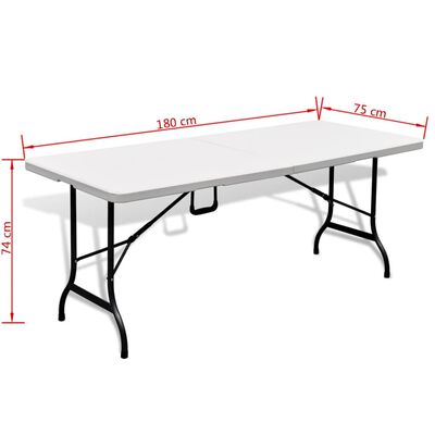vidaXL Biertafel met 2 bankjes inklapbaar 180 cm HDPE wit