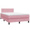 vidaXL Boxspring met matras en LED fluweel roze 120x210 cm