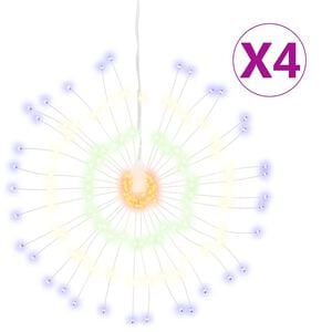 vidaXL Kerstverlichting vuurwerk 4 st 140 meerkleurige LED's 17 cm