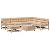 vidaXL 8-delige Loungeset met kussens massief grenenhout