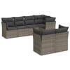 vidaXL 7-delige Loungeset met kussens poly rattan grijs