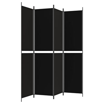 vidaXL Kamerscherm met 4 panelen 200x220 cm stof zwart
