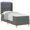 vidaXL Boxspringbed met matras met LED Grijs 80 x 200 cm Stof