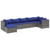 vidaXL 7-delige Loungeset met kussens poly rattan grijs