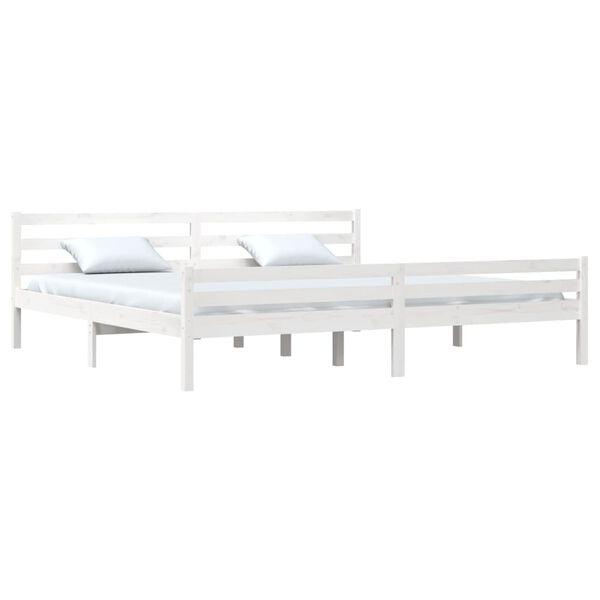 vidaXL Bedframe massief hout wit 180x200 cm