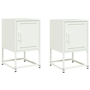 vidaXL Nachtkastjes 2 st 36x39x60,5 cm staal wit