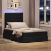 vidaXL Opbergbed met LED met matras Zwart 120 x 190 cm Polyester