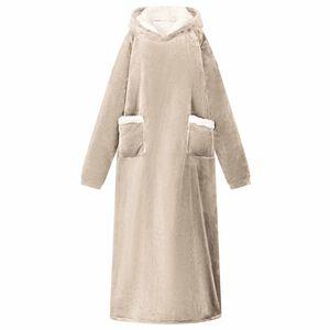 vidaXL Deken hoodie Beige M Fleece en Flanel