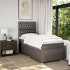 vidaXL Boxspring met matras stof taupe 100x200 cm