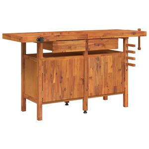 vidaXL Werkbank met lades en bankschroeven 162x62x83 cm acaciahout