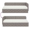 vidaXL Hoekbedframe met matras met hoofdeinde Taupe 90 x 200 cm Stof