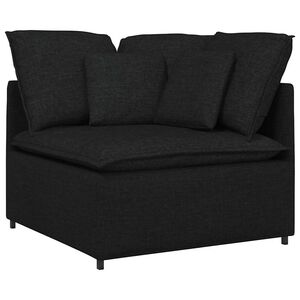 vidaXL Modulaire hoekmodule bank met kussens 100 cm zwart