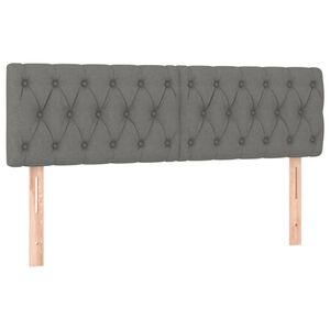 vidaXL Hoofdborden 160x7x78/88 cm stof donkergrijs