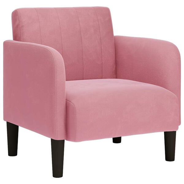 vidaXL Fauteuil met armleuningen 54 cm fluweel roze