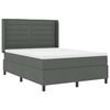 vidaXL LED Box Spring Bed met matras Donkergrijs 160 x 200 cm Stof