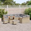 vidaXL Tuin Sofa Set met kussen met opslag 12 pcs Beige Poly Rattan