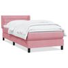 vidaXL Boxspring met matras fluweel roze 90x220 cm