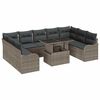 vidaXL Tuin Sofa Set met kussen met kussen 10 pcs Grijs Poly Rattan