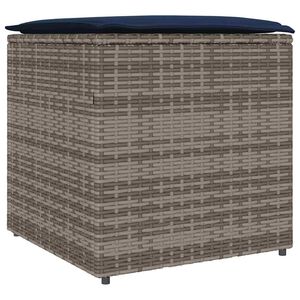 vidaXL Kussenbox met opslag Grijs 50 x 50 x 50 cm poly rattan