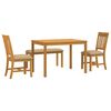 vidaXL Eetkamerset 4 st Beige Massief Eikenhout