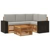 vidaXL Buiten bankenset 5 pcs Naturel en lichtgrijs 59 x 59 x 37 cm
