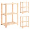 vidaXL Opbergrekken 3-laags 3 st 60x38x90 cm massief grenenhout 150 kg