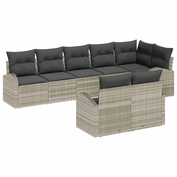 vidaXL Tuin Sofa Set Lichtgrijs 55 x 55 x 37 cm poly rattan