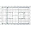 vidaXL Gabion Verhoogd Bed Zilver 100 x 60 x 55 cm
