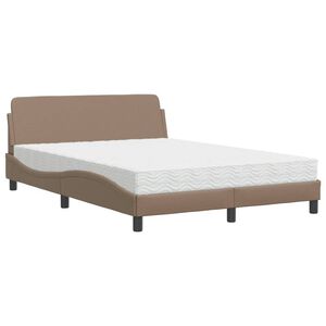 vidaXL Bed met matras "Dover" kunstleer cappuccinokleurig 140x200 cm