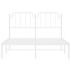 vidaXL Bedframe met hoofdbord metaal wit 135x190 cm