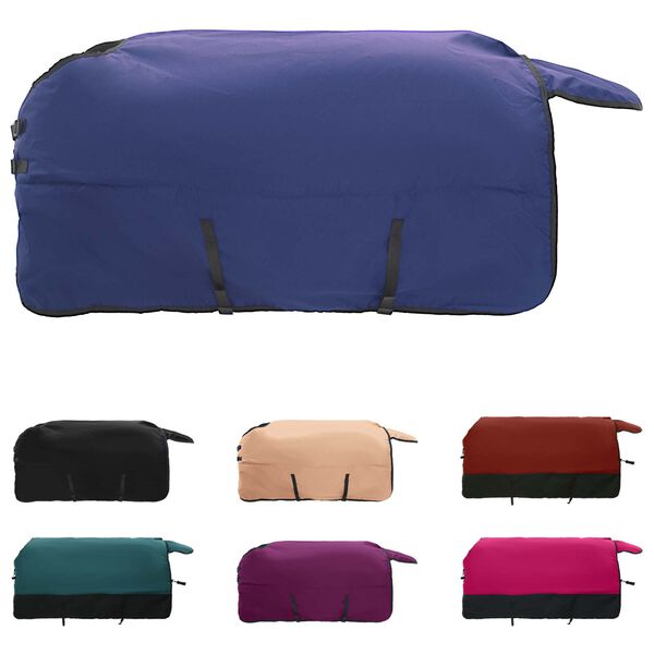 vidaXL Paardendeken Donkergroen en Zwart 85 cm Polyester