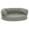 vidaXL Hondenbed ergonomisch linnen-look 60x42 cm grijs